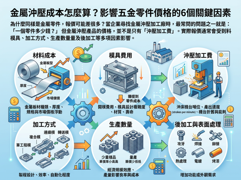 彰化縣-耀德工業-模具開發-提供一站式製造 從設計到量產_生活五金-廠房設備-金屬沖壓成本怎麼算？影響五金零件價格的6個關鍵因素_為什麼同樣是金屬零件，報價可能差很多？